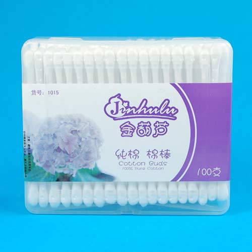 金葫蘆塑料棒棉簽100支四方盒