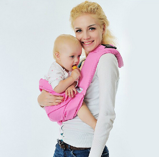 童寶寶背帶襁褓式育兒背巾粉