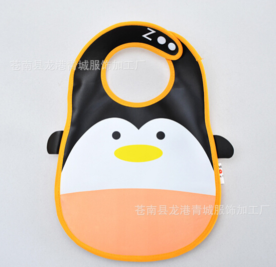 yinge童防水PVC軟塑料立體圍嘴企鵝