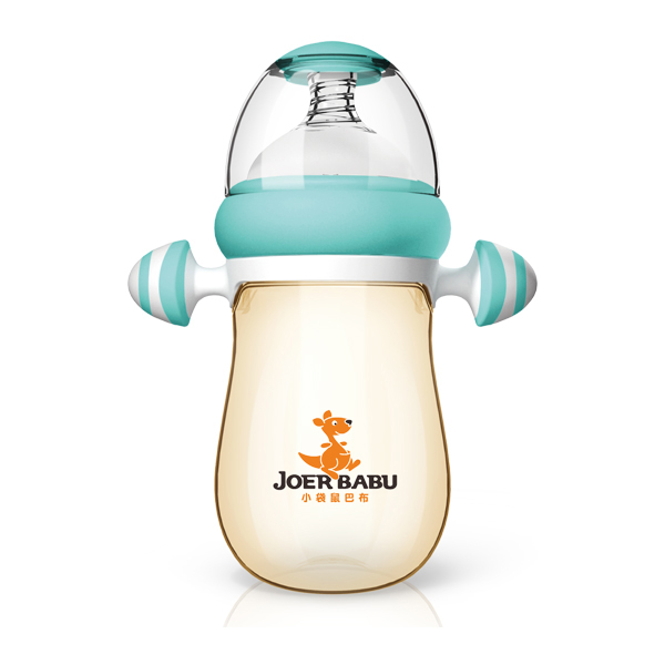 小袋鼠巴布自動按摩手柄PPSU奶瓶BP-892綠色