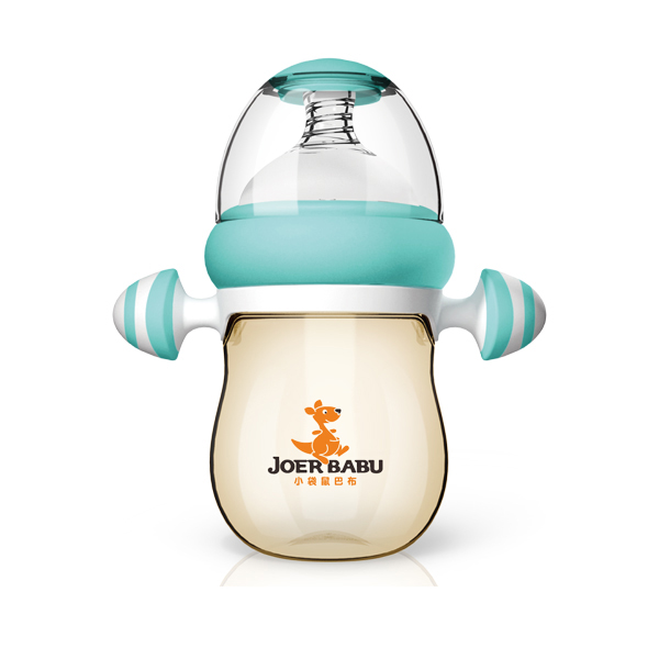 小袋鼠巴布自動按摩手柄PPSU奶瓶BP-891藍(lán)色