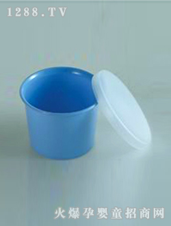 白蓋藍色學飲杯