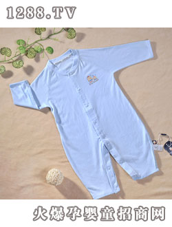 迪迪60支雙面布片印花長(zhǎng)袖對(duì)襟哈衣