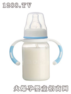 巴比象PP帶柄自動(dòng)直身奶瓶120ml