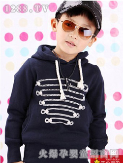 開心寶貝休閑藍色秋衣