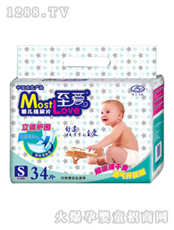 至愛(ài)透氣升級(jí)紙尿褲S34