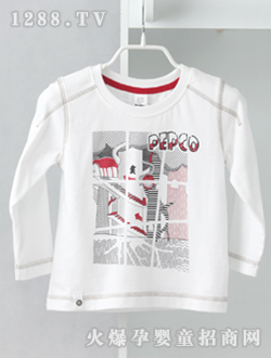 小豬班納白色長袖針織衫