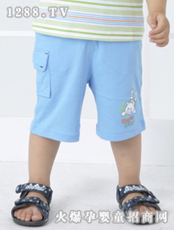 小豬班納淺藍色yinge針織中褲