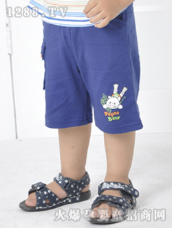 小豬班納深藍色yinge針織中褲