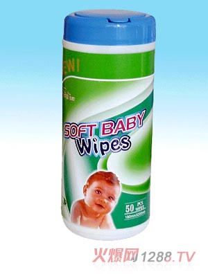 yinge濕巾50片桶裝藍色