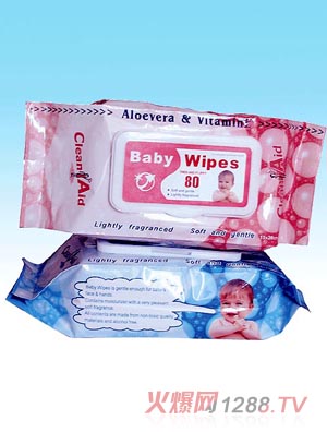 yinge濕巾80片加蓋粉色藍色