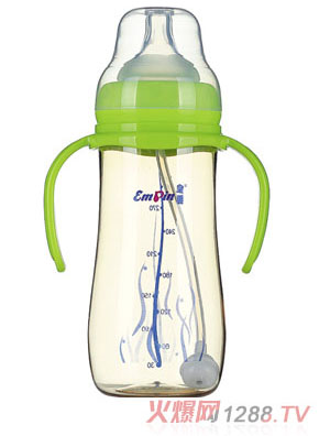 皇嬰PPSU寬口圓弧自動(dòng)奶瓶300ml綠色