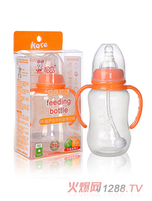 可兒KR-1029標口手把吸管PP奶瓶（葫蘆型180ml