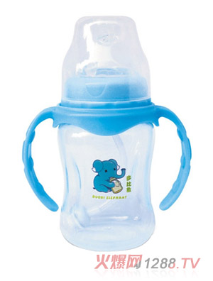 多比象帶手柄自動(dòng)yinge奶瓶藍(lán)色