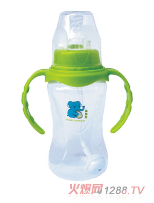 多比象帶手柄自動(dòng)yinge奶瓶綠色