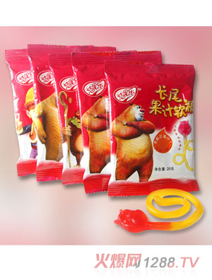 熊出沒(méi)20g五連包長(zhǎng)尾熊果汁軟糖草莓菠蘿味