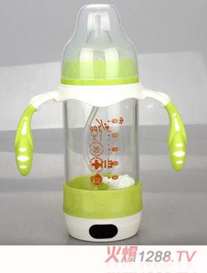 K100標(biāo)準(zhǔn)口徑玻璃奶瓶綠色