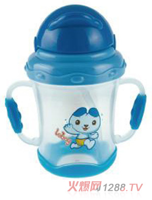 陽光兔yinge吸管訓練杯180ML藍色