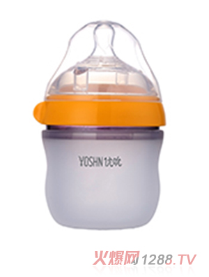 優(yōu)吮廣口硅膠PP奶瓶150ML