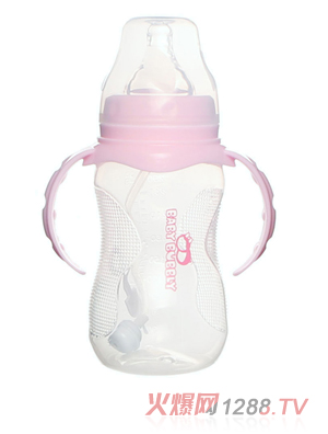 sweetbabyyingyePP奶瓶寬口徑260ml粉色