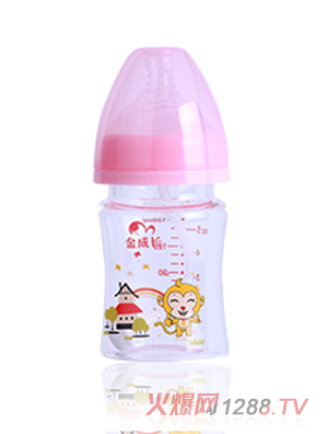 金成長150ML 新生兒防嗆寬口晶鉆玻璃奶瓶