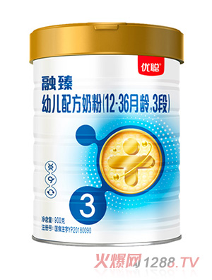 圣元優(yōu)聰融臻youe配方奶粉（12-36月齡，3段）900g