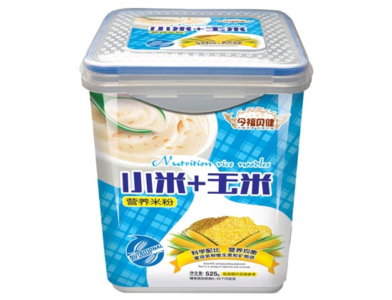 今福貝健小米+玉米米粉透明方桶